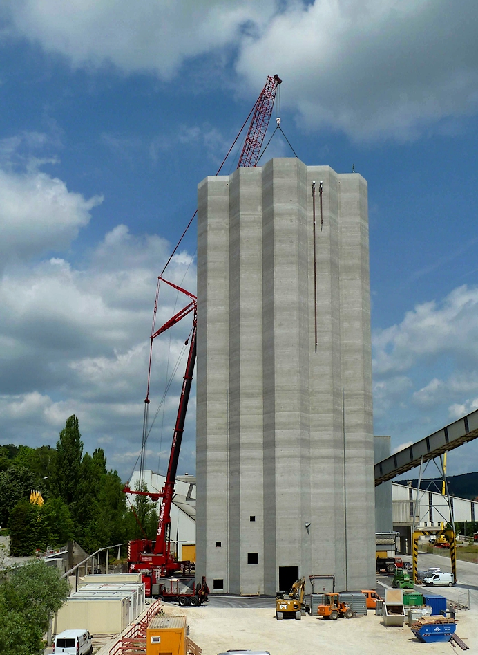 Neubau Zementsilo - Mehrkammersilo im Gleitbau